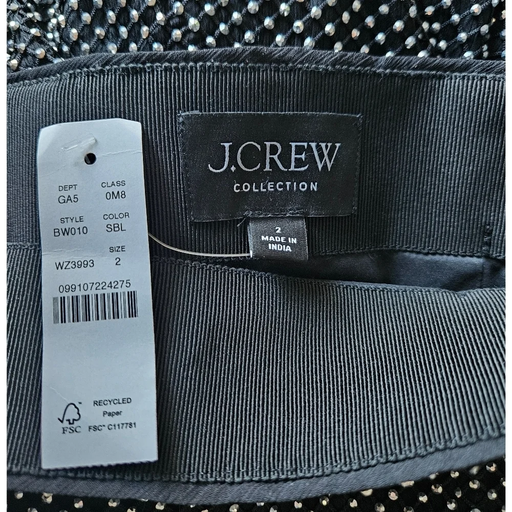 J.Crew Collection Side-Slit Rhinestone Skirt